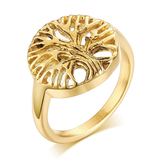New Arrival Stainless Steel Tree Of Life Women Ring