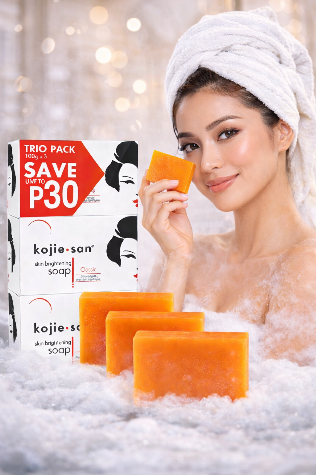 Kojie San Skin Lightening Soap - 100g Pack of 3