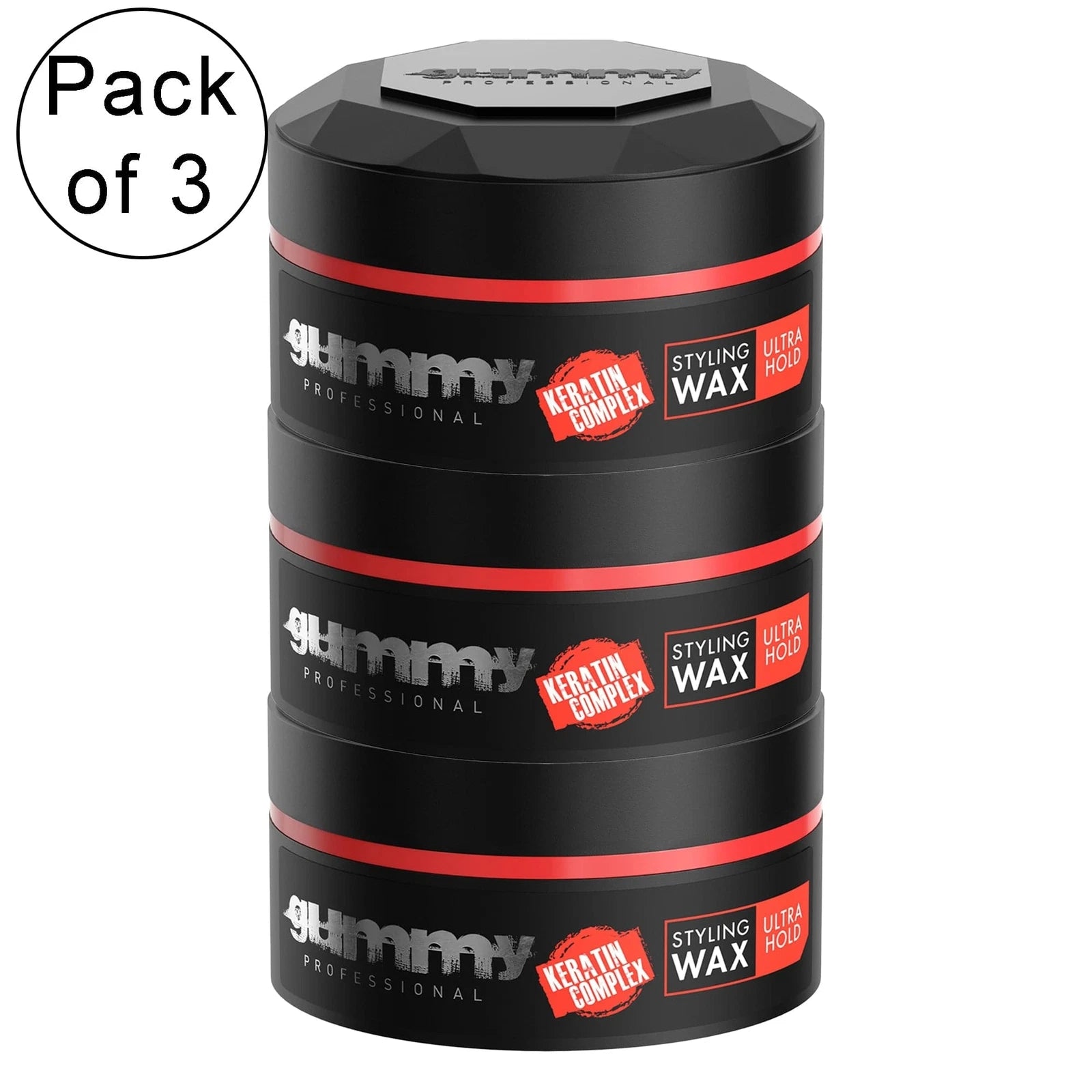 Gummy Hair Wax - Strong Hold Styling Wax Pack of 3 for Men & Women