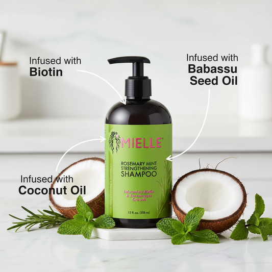 Mielle Rosemary Mint Strengthening Shampoo - Infused with Biotin, Babassu Seed Oil & Coconut Oil