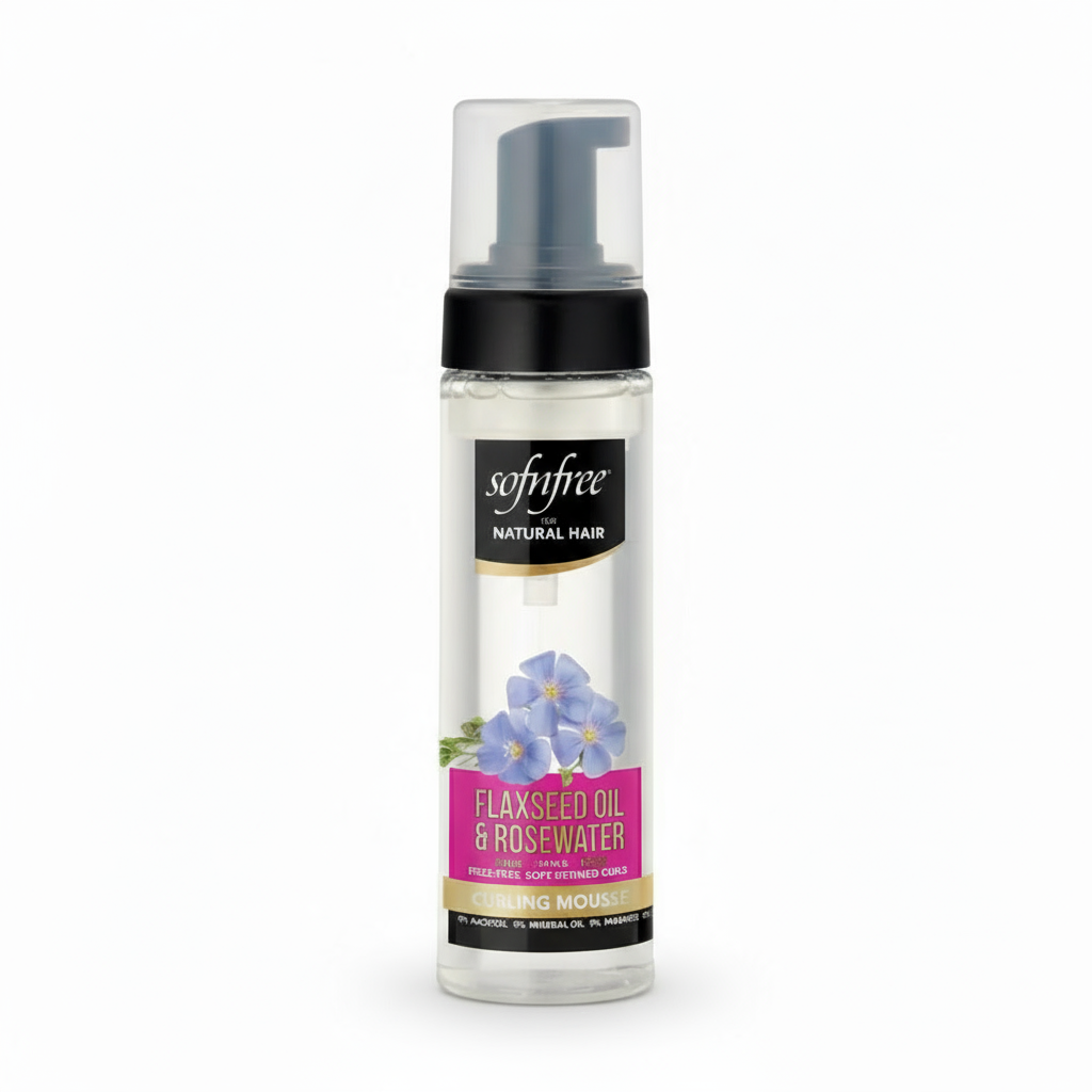 SOF N' FREE Curly Hair Mousse 200ml - Flaxseed Oil & Rosewater Curl Foam