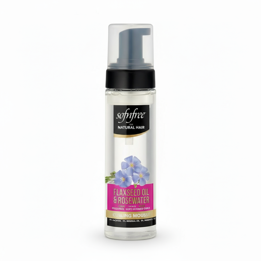 SOF N' FREE Curly Hair Mousse 200ml - Flaxseed Oil & Rosewater Curl Foam