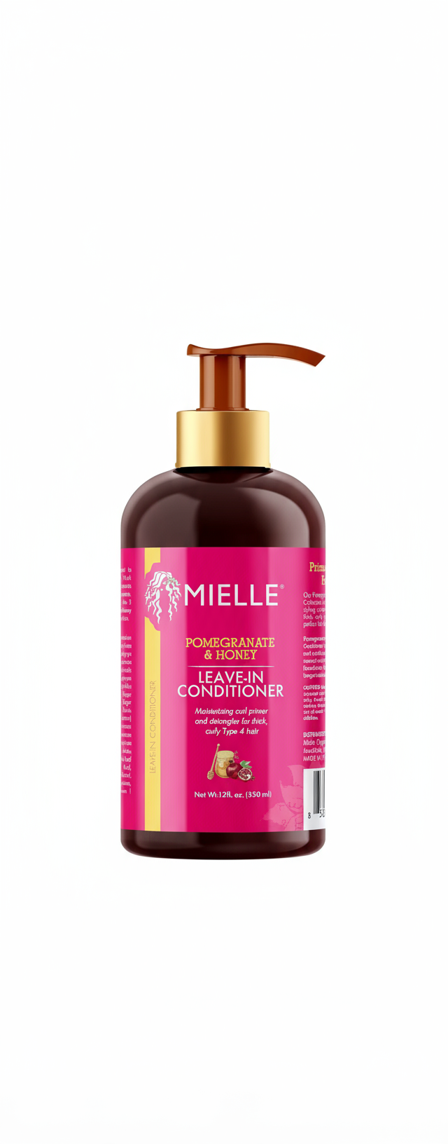 Mielle Pomegranate & Honey Leave In Conditioner for Curly Hair - Moisturising Detangler & Curly Hair Treatment to Help Repair Damage, Prevent Frizz & Improve Shine, 355 ml (Pack of 1)