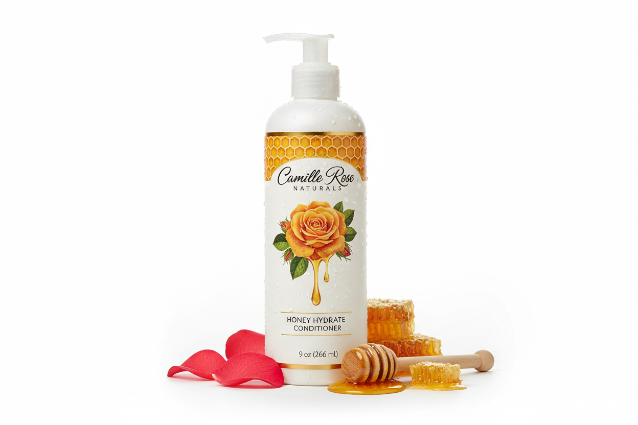 Camille Rose Naturals Honey Hydrate Leave-In Conditioner - Natural Hair Moisturiser for Curly Hair - 9 oz