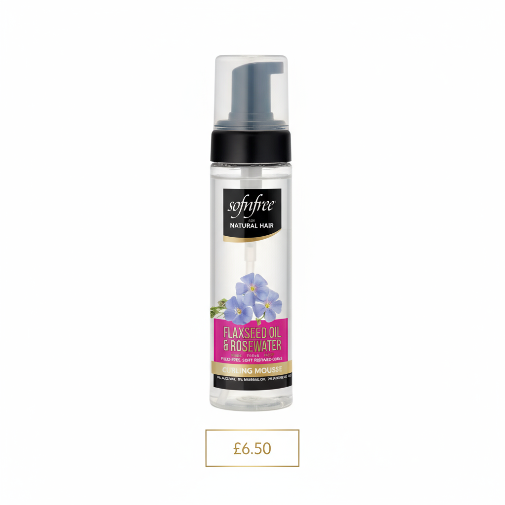 SOF N' FREE Curly Hair Mousse 200ml - Flaxseed Oil & Rosewater Curl Foam